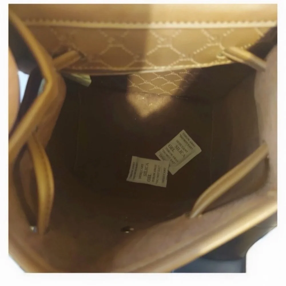 Steve Madden BSARRA Mini Brown Leather Backpack with Pouch